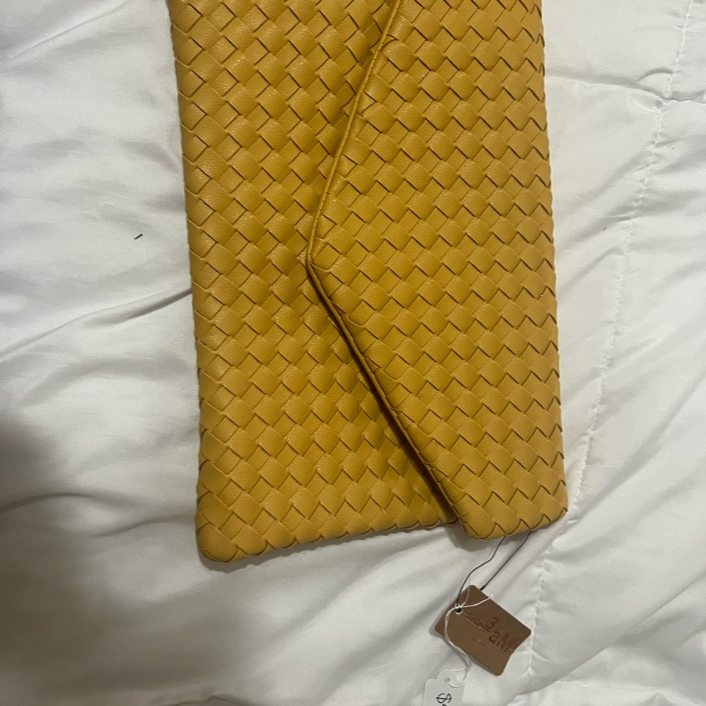 Yellow Woven Clutch